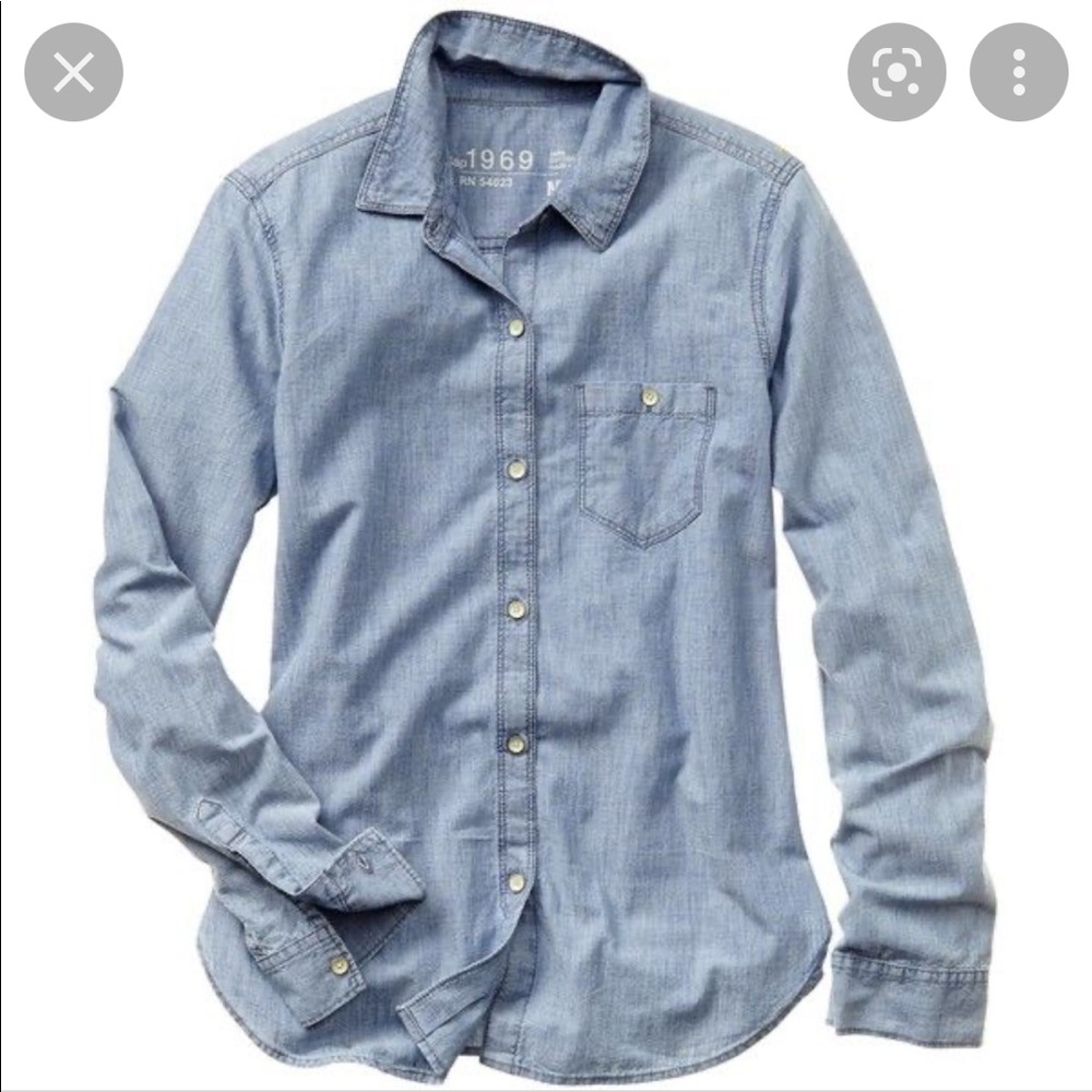 Gap 1969 Womens Chambray Button Down Shirt Size XS